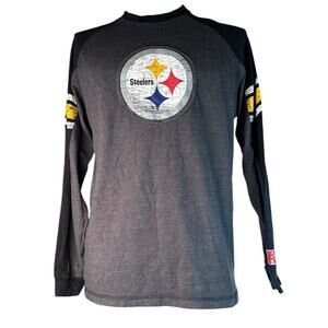 Pittsburgh Steelers Shirt Mens M NFL Football Team Apparel Long Sleeve Stripe
